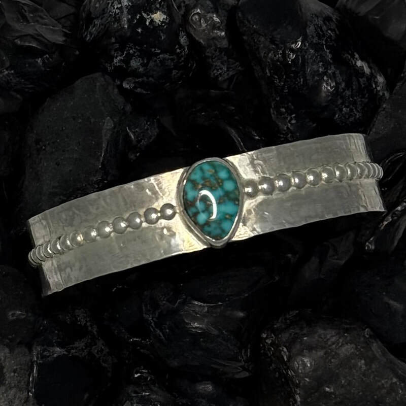 Don't put me in a cage. Sterling with Calypso variscite. 4 1/2